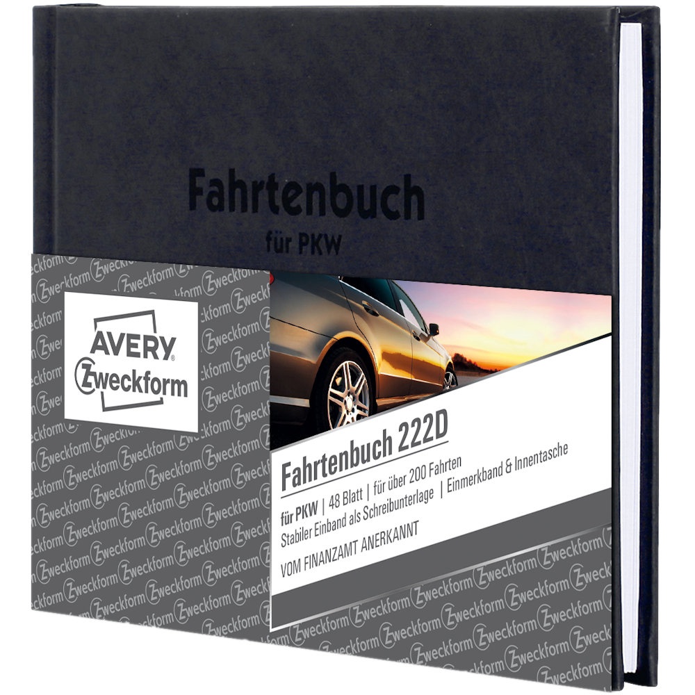 Avery Zweckform Fahrtenbuch Design 222D A6 48 Blatt Hardcover, brevo-servic