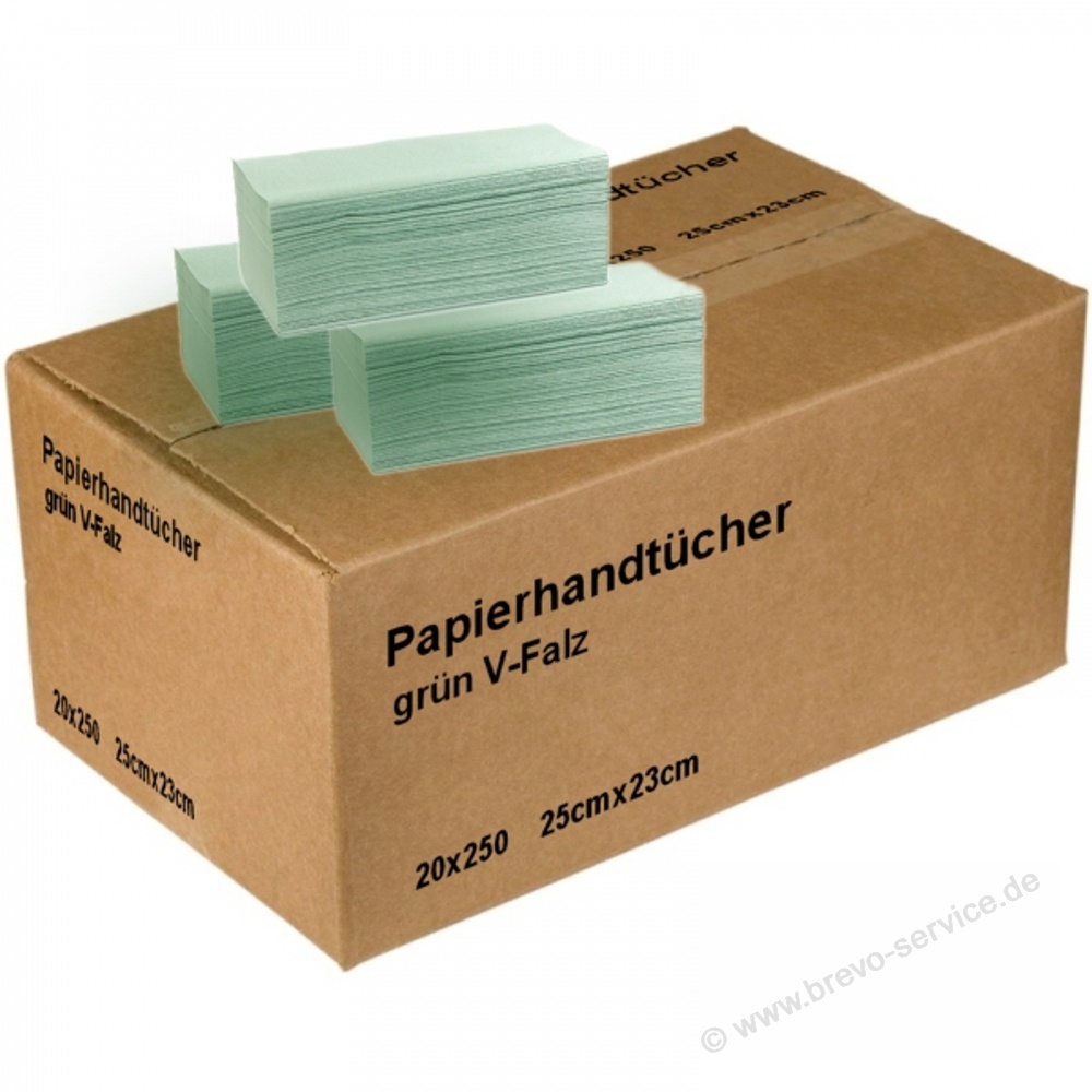 Papierhandtücher Falthandtücher Papier Grün Einmal V-Falz Blatt 1-lagig 