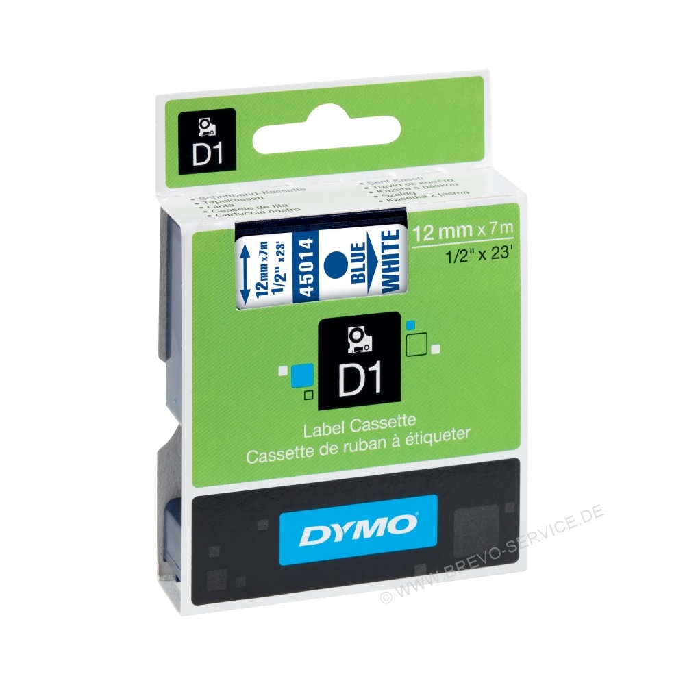 OFFICE-Partner 3x Schriftband D1 kompatibel zu Dymo 45016 Schwarz auf blau 12mm 