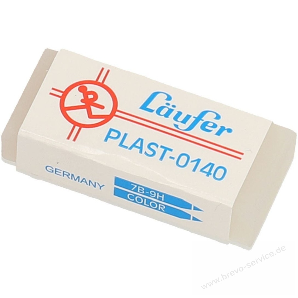 Läufer 00140 Plast 0140 Radierer Radiergummi aus Kunststoff transparent für Bleistifte und Buntstifte 