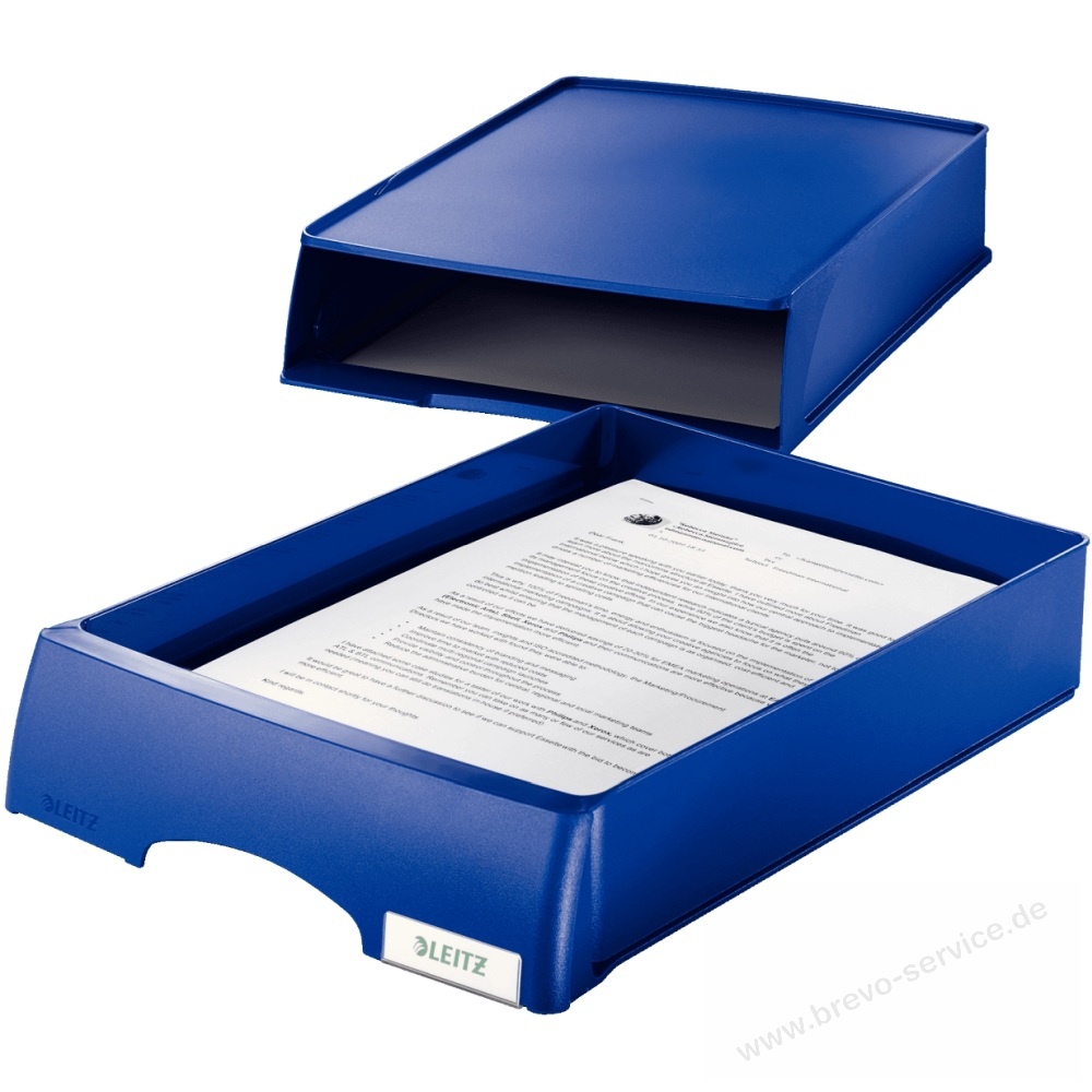 Leitz LEITZ 5210 Briefkorb Plus mit Schublade A4 Briefablage Dokumentenablage blau 