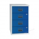 Bisley Schubladenschrank PFA4S 505 4 Schübe grau blau