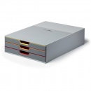 Durable Schubladenbox VariColor 760327 DIN C4 3 Fächer grau