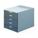 Durable Schubladenbox VariColor 760527 DIN C4 5 Fächer grau