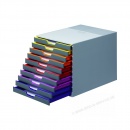 Durable Schubladenbox VariColor 761027 DIN C4 10 Fächer grau