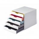Durable Schubladenbox VariColor Mix 762527 DIN C4 5 Fächer weiß