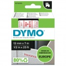 Dymo Schriftband D1 45015 S0720550 12 mm rot auf weiß