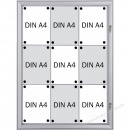 Nobo Schaukasten 1902560 9 x DIN A4 für Innenbereich Alu-Rahmen