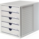 HAN Schubladenbox Systembox 1450-11 5 Schubfächer DIN C4 lichtgrau