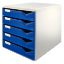 Leitz Schubladenbox 52800035 DIN A4 5 Schübe blau