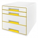 Leitz Schubladenbox WOW CUBE 52132016 DIN A4+ 4 Fächer gelb