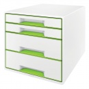 Leitz Schubladenbox WOW CUBE 52132054 DIN A4+ 4 Fächer grün