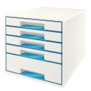 Leitz Schubladenbox WOW CUBE 52142036 DIN A4+ 5 Fächer blau