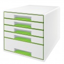 Leitz Schubladenbox WOW CUBE 52142054 DIN A4+ 5 Fächer grün