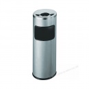 Durable Papierkorb Safe 333223 Metall rund 17 Liter mit Ascher silber
