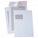 Papprückwandtaschen C4 mit Fenster haftklebend weiß 100er Pack