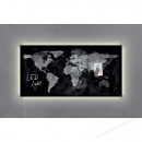 Sigel Glas-Magnettafel artverum GL409 91 x 46 cm LED light World-Map schwarz
