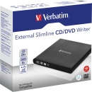 Verbatim externes USB CD/DVD Laufwerk Slimline schwarz