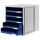 HAN Schubladenbox Schrank-Set 1401-14 A4 5 Fcher offen lichtgrau blau
