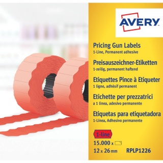 Avery Zweckform Auszeichnungsetikett 26 x 12 mm rot permanent 10er Pack