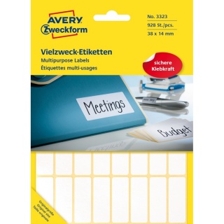 Avery Zweckform Etiketten 3323 38 x 14 mm weiß 928er Pack
