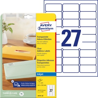 Avery Zweckform Adressetiketten J4721-25 transparent 675er Pack