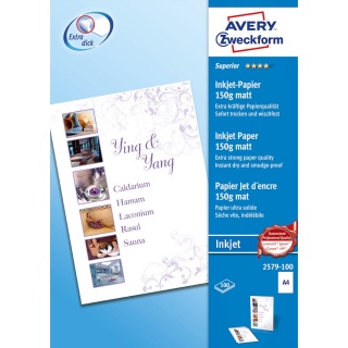 Avery Zweckform Inkjet Papier 2579-100 A4 150 g wei 100 Blatt