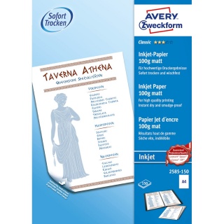 Avery Zweckform Inkjet Papier 2585-150 A4 100 g wei 150 Blatt