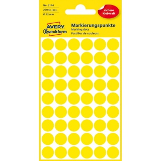 Avery Zweckform Markierungspunkte 3144 12 mm gelb 270er Pack