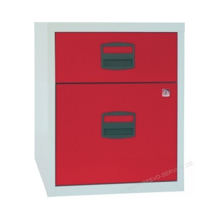Bisley Schubladenschrank PFAM1S1F 506 2 Schübe grau rot