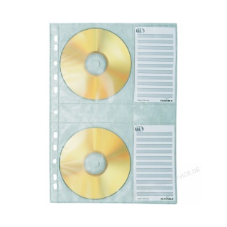 Durable CD/DVD-Hlle Cover M 522219 A4 transparent 5er Pack