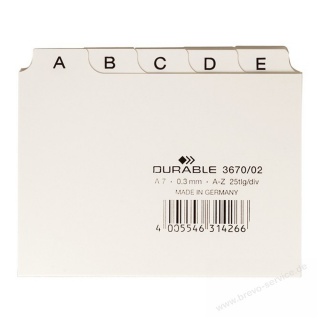 Durable Karteikarten-Leitregister 367002 A7 quer A-Z Kunststoff weiß