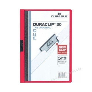 Durable Klemmmappe Duraclip 30 220003 DIN A4 30 Blatt rot