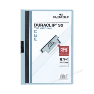 Durable Klemmmappe Duraclip 30 220006 DIN A4 30 Blatt hellblau
