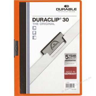 Durable Klemmmappe Duraclip 30 220009 DIN A4 30 Blatt orange