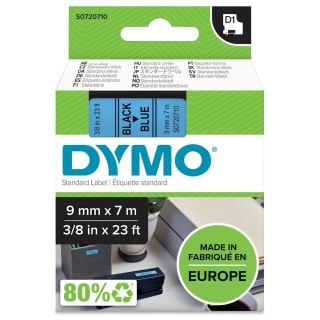 Dymo Schriftband D1 40916 S0720710 9 mm schwarz auf blau