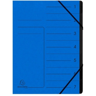 Exacompta Ordnungsmappe 540702E 7 Fcher A4 mit Eckspanner blau