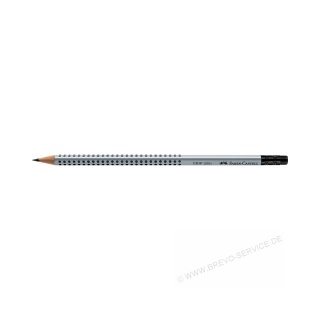 Faber-Castell Bleistift Grip 2001 117200 HB mit Radierer silber