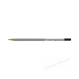 Faber-Castell Bleistift Grip 2001 117201 B mit Radierer silber