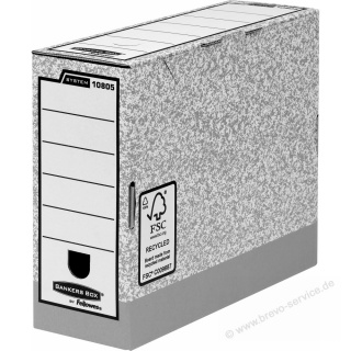Fellowes Archivbox Bankers Box System 1080501 Karton 100mm grau/weiß