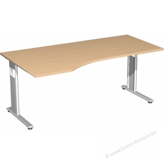 Geramöbel Schreibtisch Flex S-617306-BS 180 cm buche silber