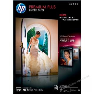 HP Fotopapier Premium Plus CR672A glnzend A4 300 g 20 Blatt