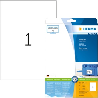 Herma Premium-Universal-Etiketten 5065 weiß 25 Blatt