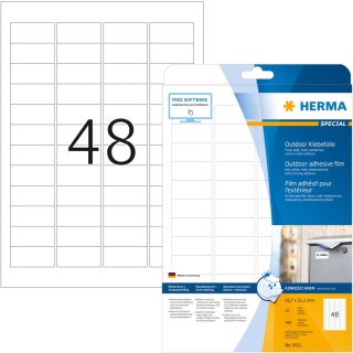 Herma Folien-Etiketten Outdoor 9531 wei 480er Pack