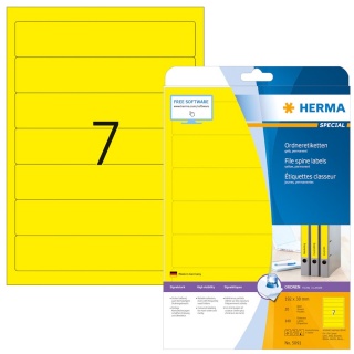 Herma Ordner-Rckenschilder 5091 selbstklebend gelb 20 Blatt