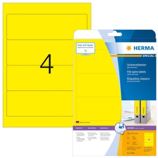 Herma Ordner-Rckenschilder 5096 selbstklebend gelb 20 Blatt