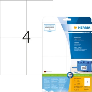 Herma Premium-Universal-Etiketten 5063 weiß 25 Blatt
