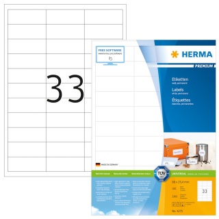 Herma Premium-Universal-Etiketten 4275 wei 100 Blatt