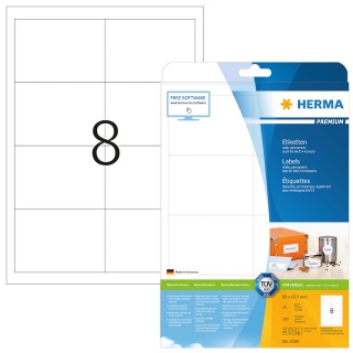 Herma Premium-Universal-Etiketten 4359 wei 25 Blatt