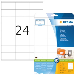 Herma Premium-Universal-Etiketten 4360 wei 25 Blatt